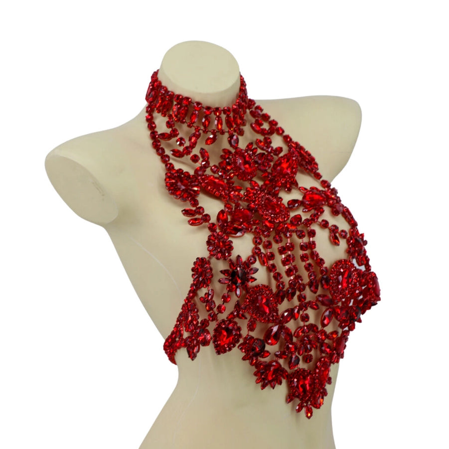 Rotes Top aus Strasssteinen