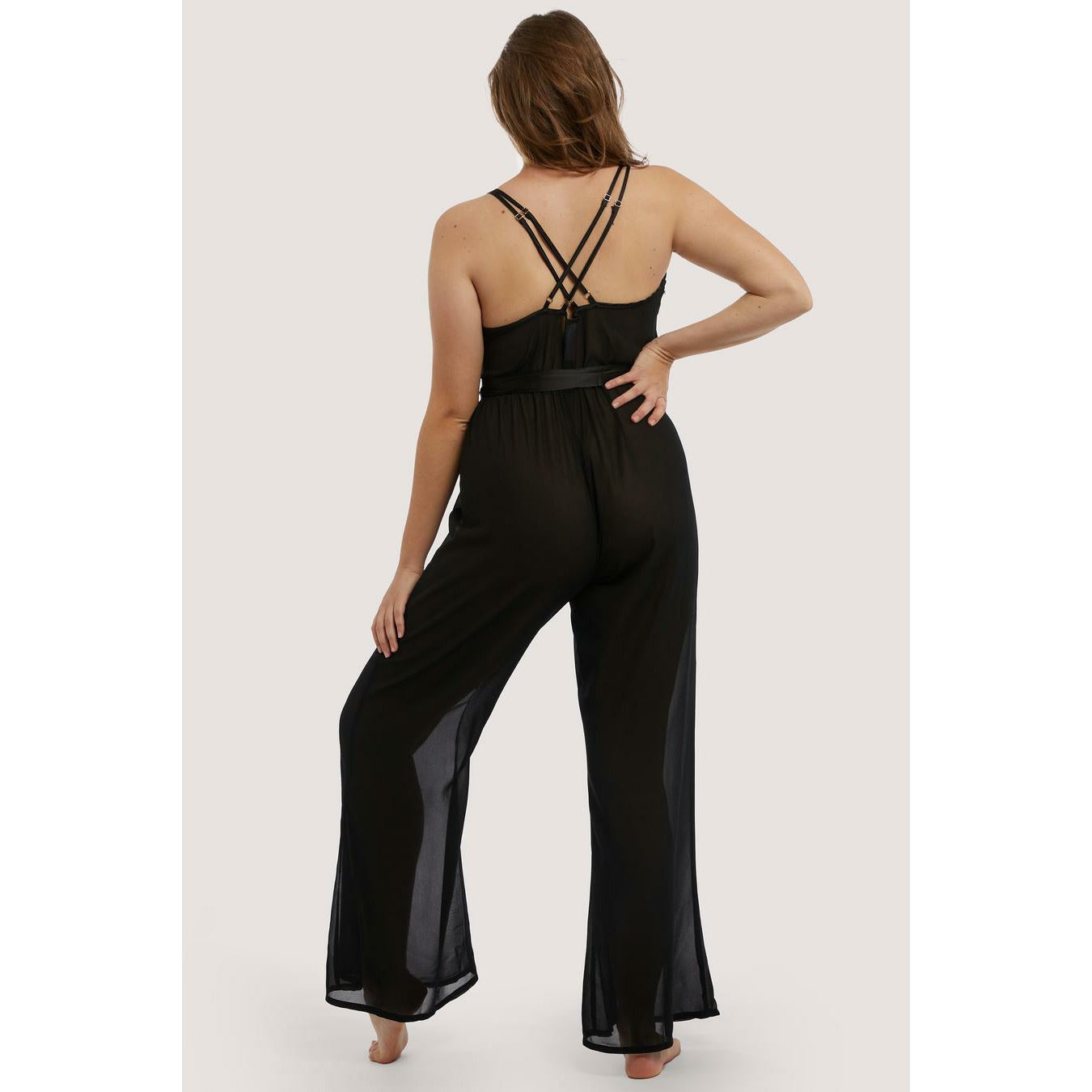 HUSTLER Chiffon Jumpsuit mit Spitze ELLE