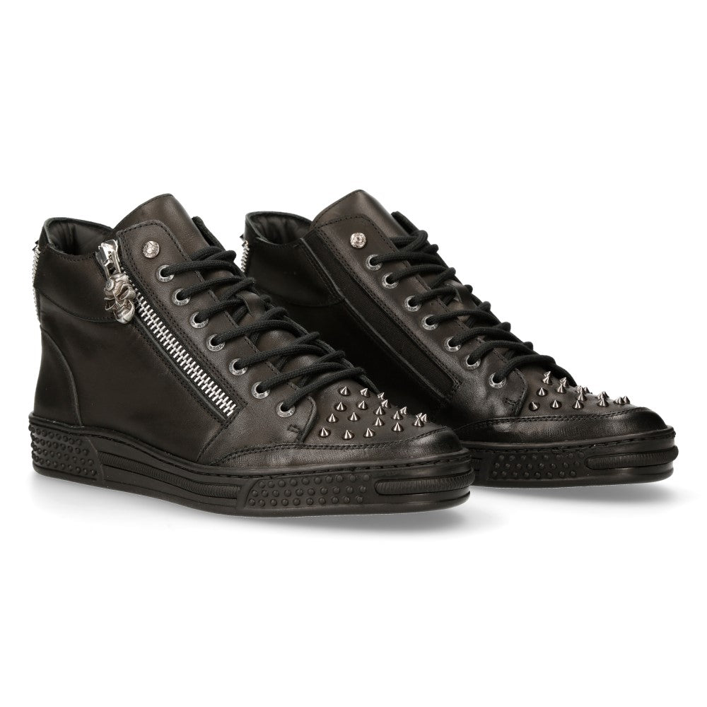Leder-Sneaker, schwarz PISA von NEW ROCKS