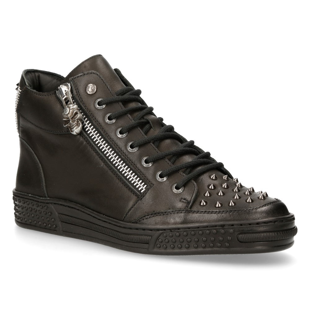 Leder-Sneaker, schwarz PISA von NEW ROCKS