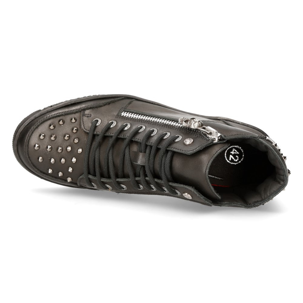 Leder-Sneaker, schwarz PISA von NEW ROCKS