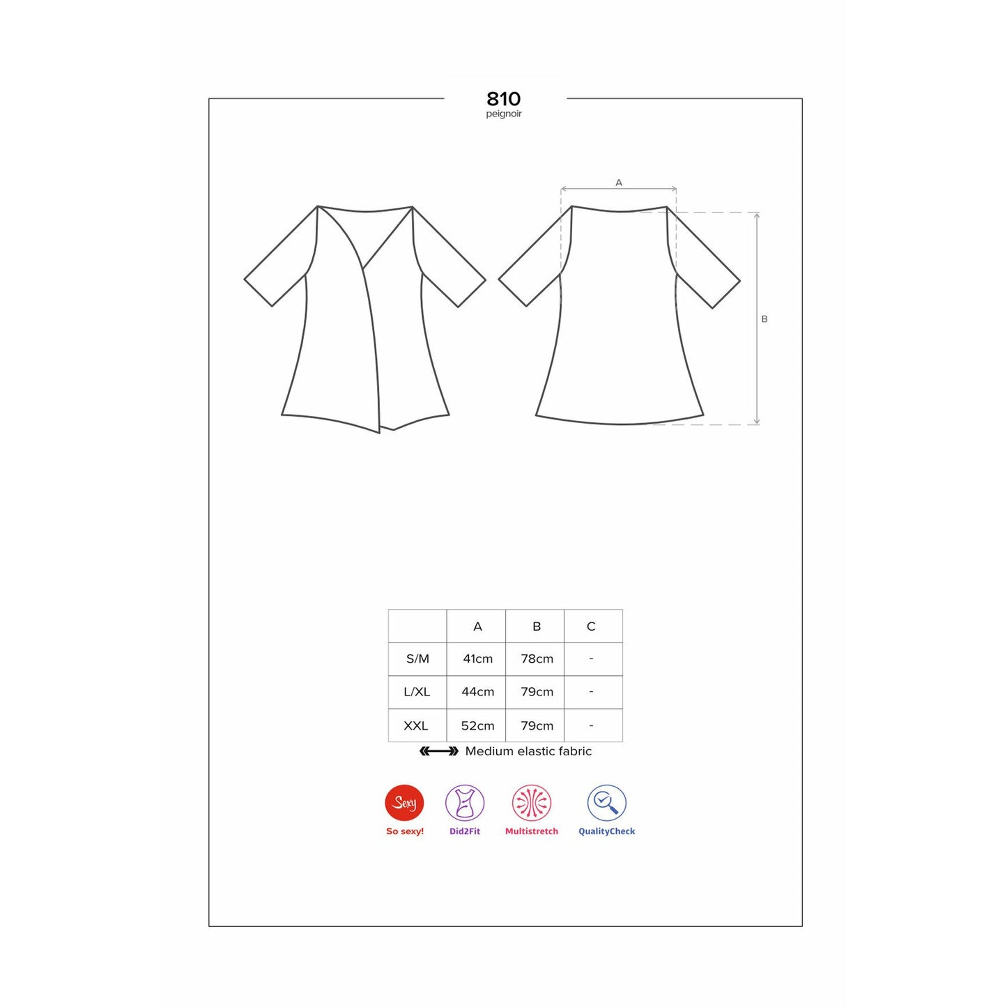 kurzer Satin Morgenmantel OBSESSIVE