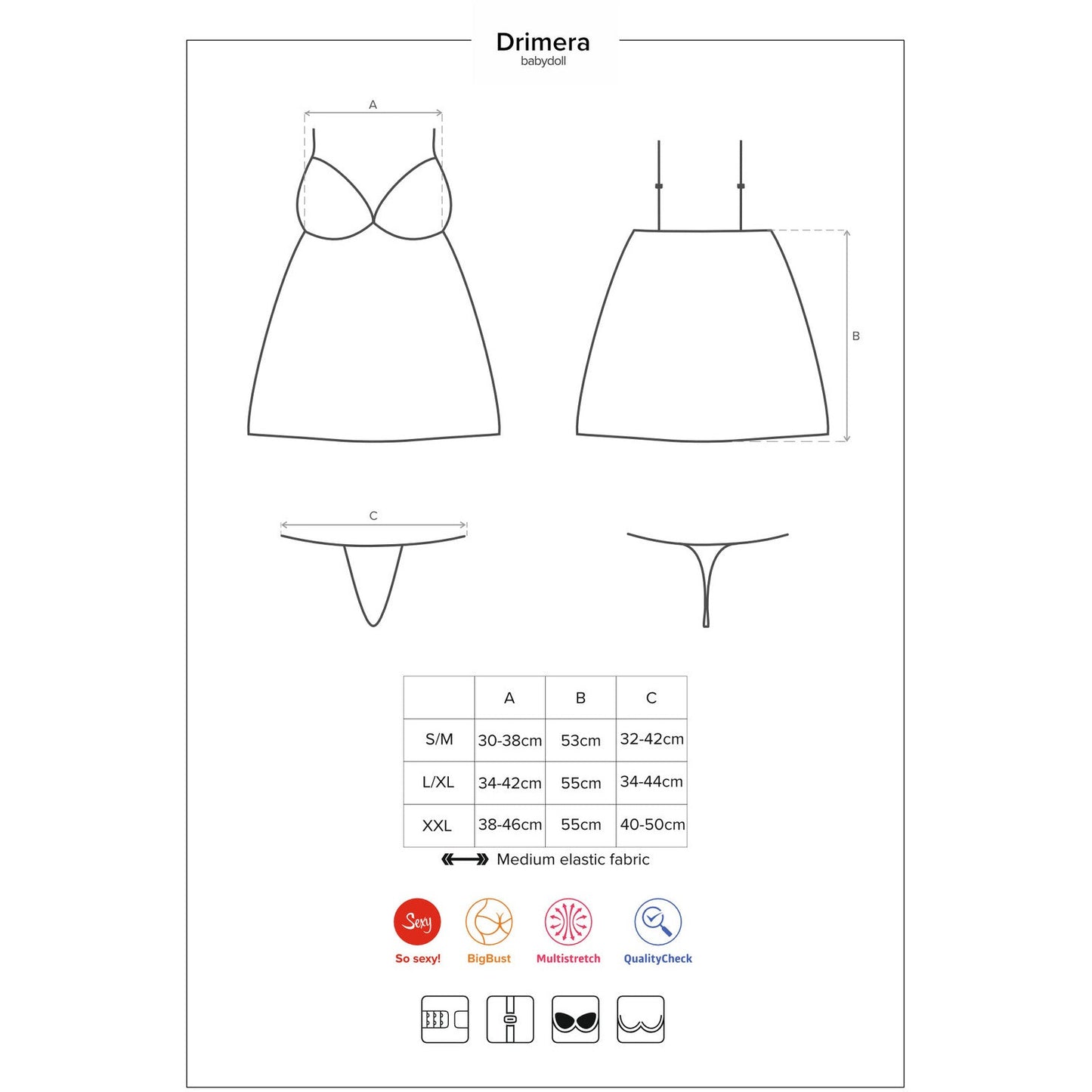 DRIMERA babydoll von Obsessive Size Plus