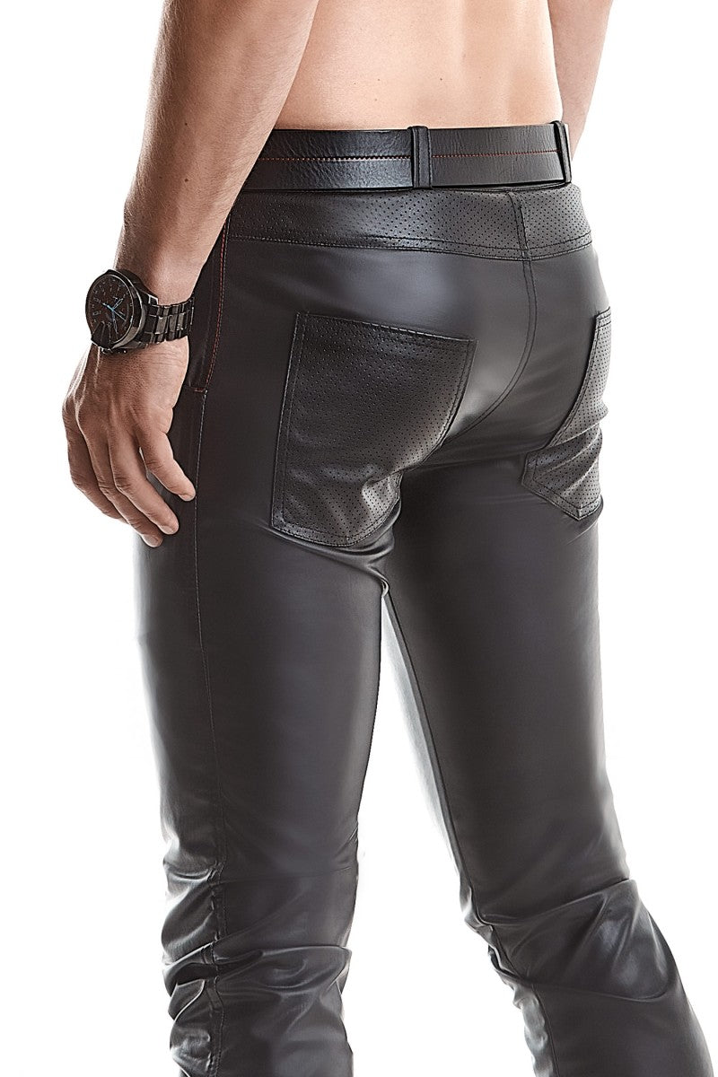 Schmal geschnittene Wetlook Hose VINCENZO