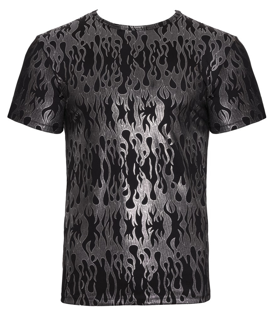T-Shirt im Flammen Look