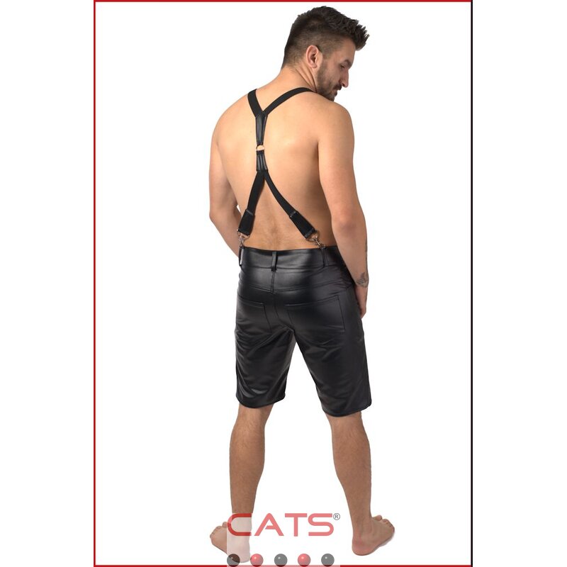 CH030 - 3/4 Kunstleder Hose mit Hosenträger