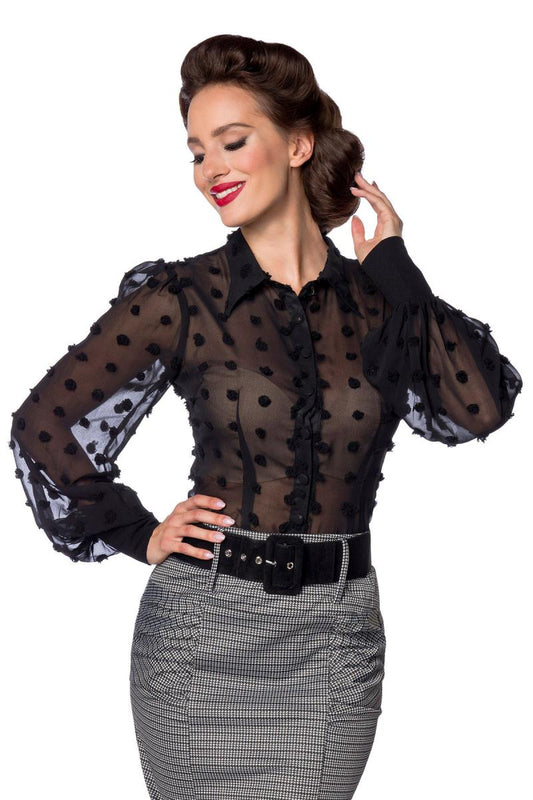 Transparente Bluse mit Tupfen