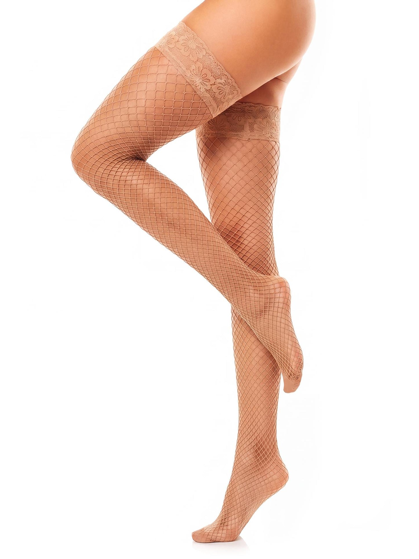 50352 | Glamory  Mesh Halterlose Netzstrümpfe