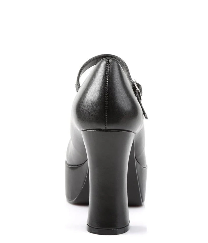 Plateau Pump mit Riemchen MARY JANE in Kunstleder