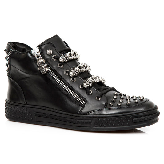 Hoher Sneaker mit Totekopfdekor von NEW ROCK