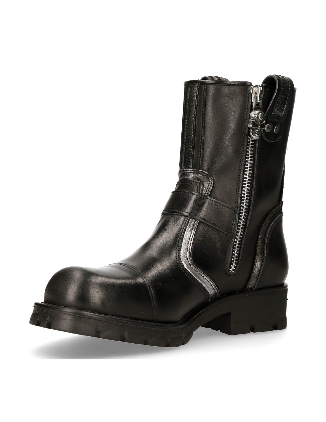 NEOBIKER Stiefel mit silber Dekor und Schnalle von NEW ROCK