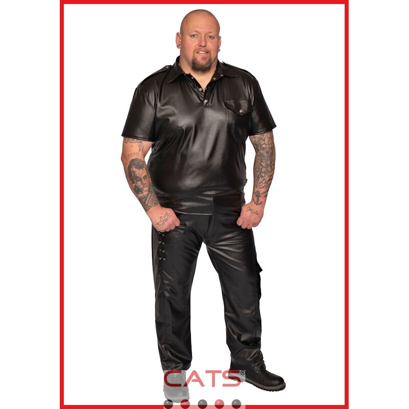 CH038 Poloshirt aus Kunstleder