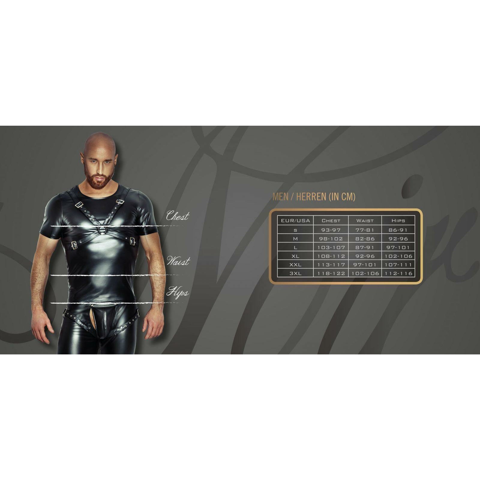 H037 Knielange Wetlookhose - Holde Weiblichkeit