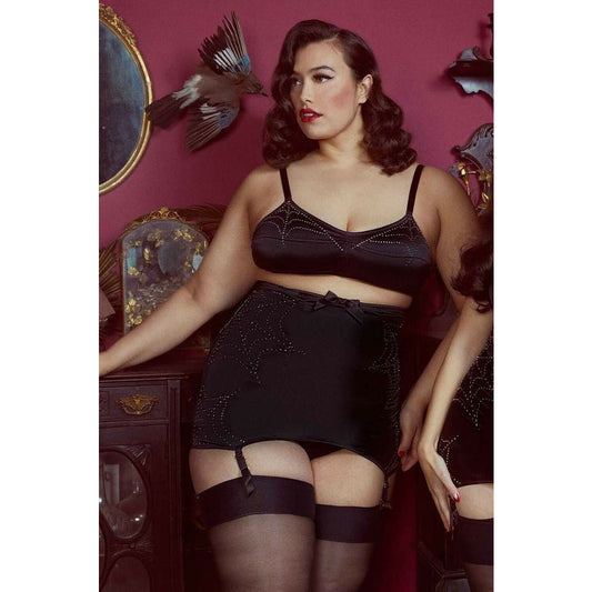 Bettie Page Retro Strumpfhalter "SpiderWeb"