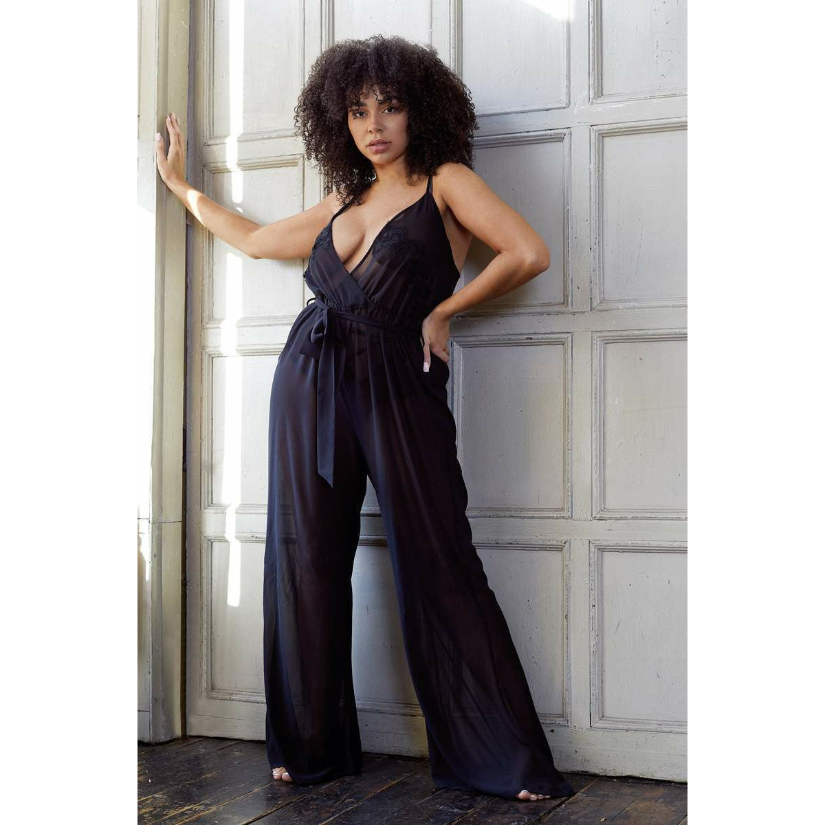 HUSTLER Chiffon Jumpsuit mit Spitze ELLE